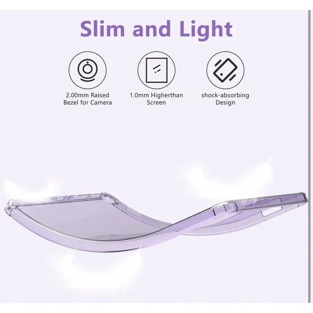 Purple Clear Case for Amazon Fire Max 11 2023 Release‎ Slim Soft TPU Transparent